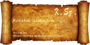 Kotrba Szabolcs névjegykártya