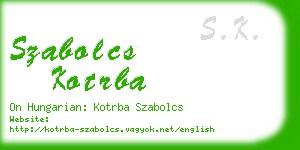 szabolcs kotrba business card